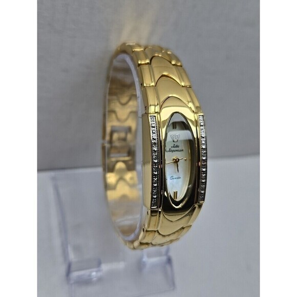 Jules Jurgensen Women Gold Tone Diamond Accent MOP Dial Quartz Watch New Battery main image 8